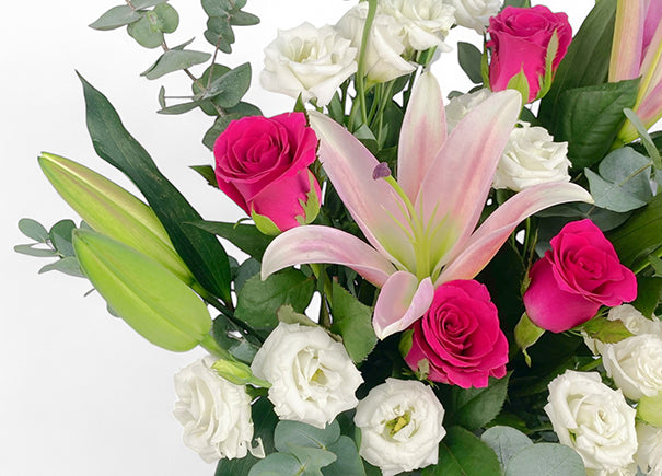 Crimson Summer Mixed Flower Arrangement