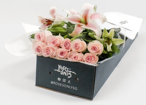 Pink Roses With Pink Lilies Gift Box (ROA81)