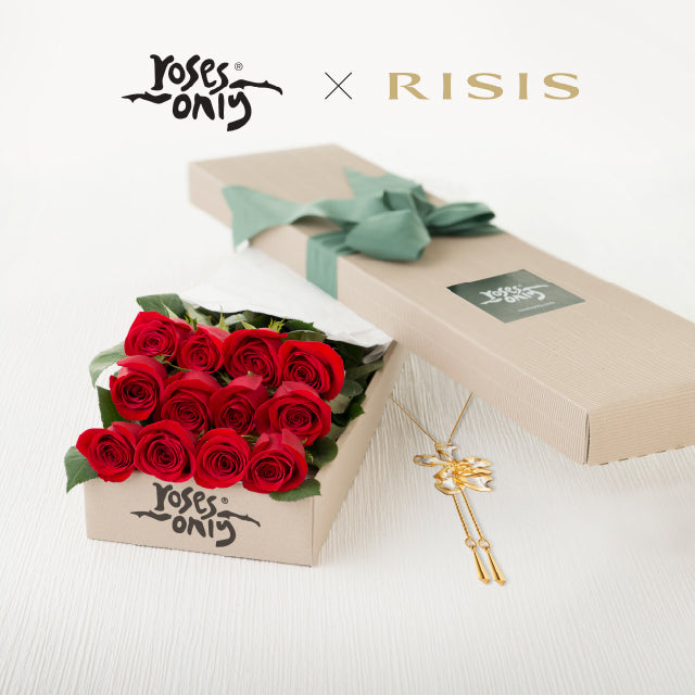 RISIS Vanda Wee Kim Lian Orchid Slider & Red Roses Gift Box 12 (ROA104-012)