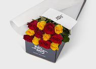 Mixed Red And Yellow Roses Gift Box (ROA128)