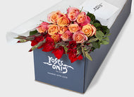 Cherry Brandy Roses with Gladiolus Gift Box (ROA162)