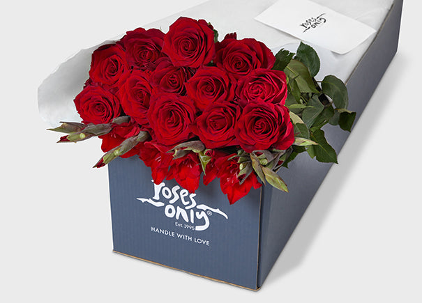 Red Roses with Gladiolus Gift Box (ROA163)