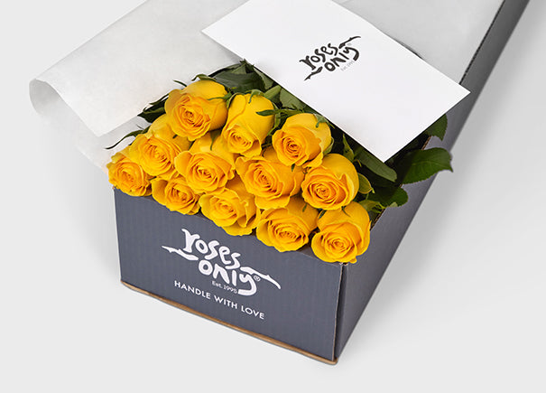 12 Stem Yellow Roses Gift Box