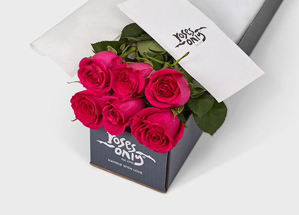 Bright Pink Roses Gift Box 6 (MDGROA03-006)