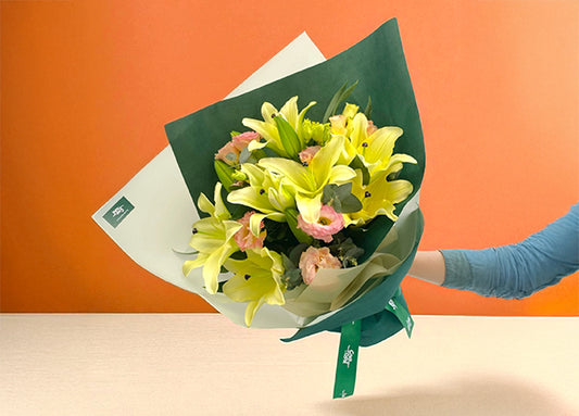 Golden Serenity Mixed Flower Bouquet