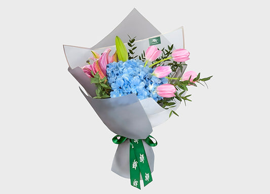 Azure Muse Mixed Flower Bouquet
