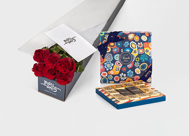 Red Roses with Venchi Murrine Mini Blend Giftbox (ROA321)