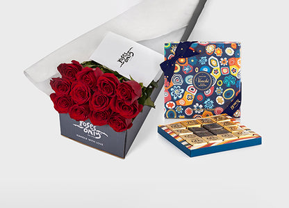 Red Roses with Venchi Murrine Mini Blend Giftbox (ROA321)