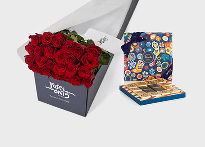 Red Roses with Venchi Murrine Mini Blend Giftbox (ROA321)