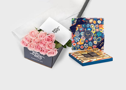Light Pink Roses with Venchi Murrine Mini Blend Giftbox (ROA322)