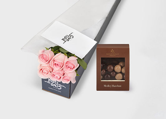 Light Pink Roses with Laurent Bernard Medley Hazelnut (ROA328)
