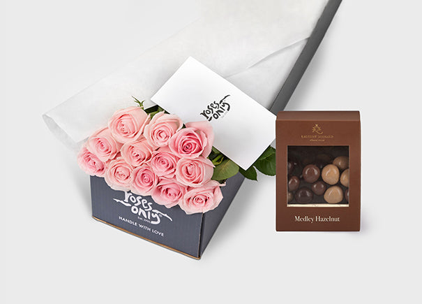 Light Pink Roses with Laurent Bernard Medley Hazelnut (ROA328)