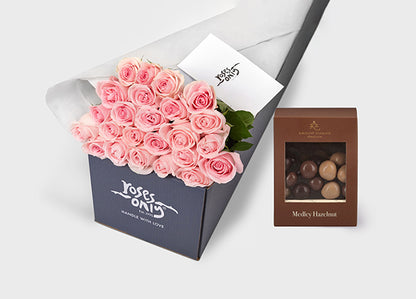 Light Pink Roses with Laurent Bernard Medley Hazelnut (ROA328)
