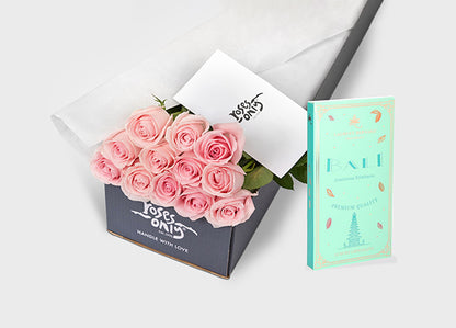 Light Pink Roses with Laurent Bernard 70% Dark Chocolate Origin Bar (ROA330)