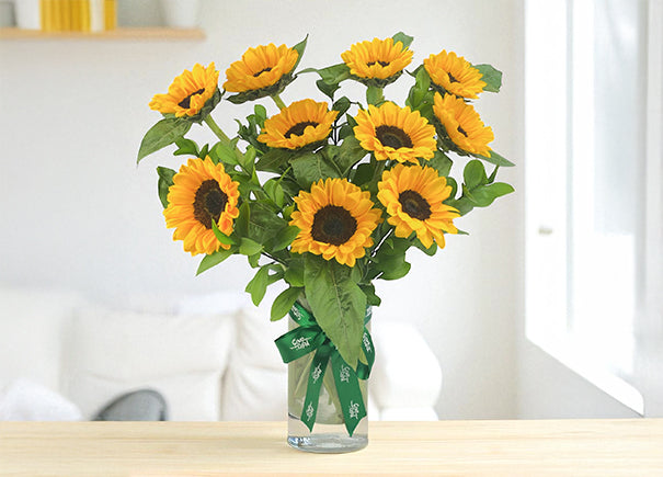 Golden Horizon Mixed Flower Arrangement