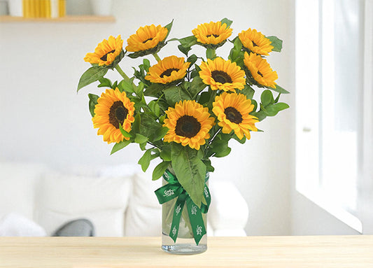 Golden Horizon Mixed Flower Arrangement