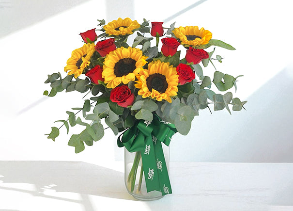 Sunfire Radiance Mixed Flower Arrangement | Roses Only Singapore