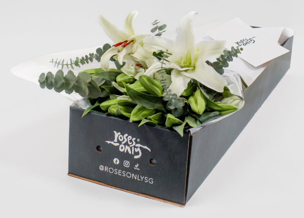 White Lilies With Eucalyptus Gift Box (ROA77)