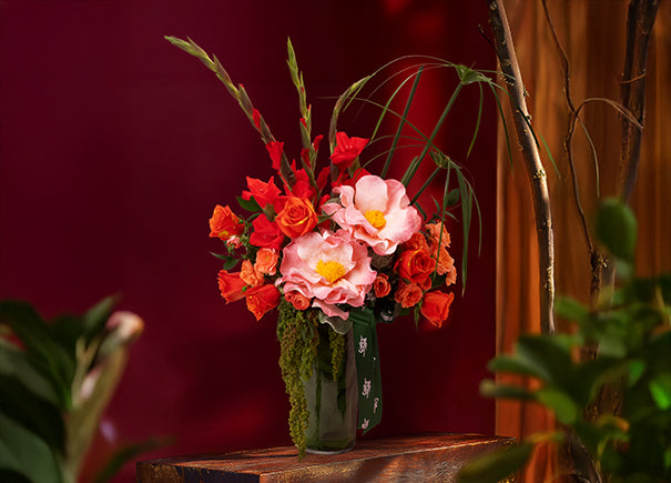 Fortune in Bloom Vase Arrangement (ROACTJ04)