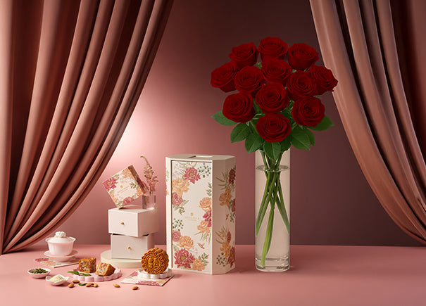 Red Rose Signature Gift Box x Shangri-La Assorted Baked Mooncake 4pcs Gift Set (ROAMAJ08)