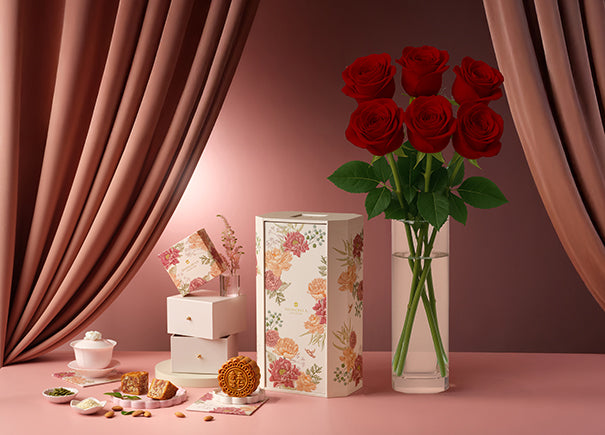 Red Rose Signature Gift Box x Shangri-La Assorted Baked Mooncake 4pcs Gift Set (ROAMAJ08)