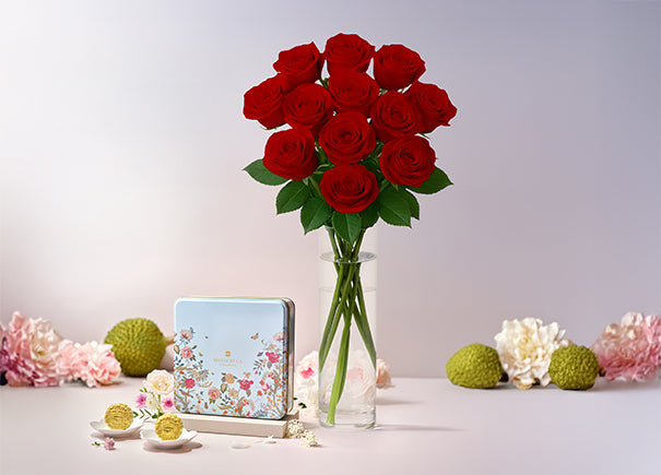 Red Rose Signature Gift Box x Shangri-La Durian Snowskin Mooncake 8pcs Gift Set (ROAMAJ09)