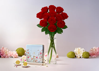 Red Rose Signature Gift Box x Shangri-La Durian Snowskin Mooncake 8pcs Gift Set (ROAMAJ09)