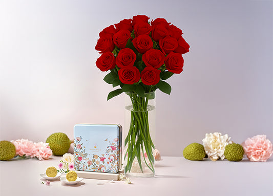 Red Rose Signature Gift Box x Shangri-La Durian Snowskin Mooncake 8pcs Gift Set (ROAMAJ09)