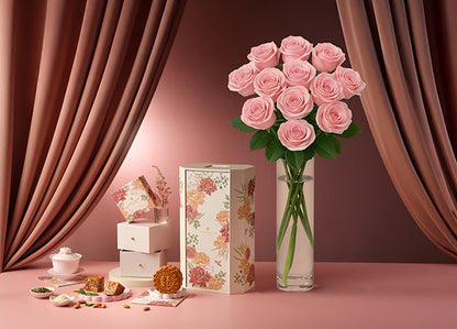 Pink Rose Signature Gift Box x Shangri-La Assorted Baked Mooncake 4pcs Gift Set (ROAMAJ10)