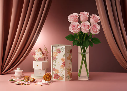 Pink Rose Signature Gift Box x Shangri-La Assorted Baked Mooncake 4pcs Gift Set (ROAMAJ10)
