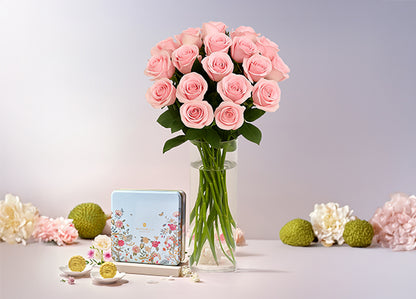 Pink Rose Signature Gift Box x Shangri-La Durian Snowskin Mooncake 8pcs Gift Set (ROAMAJ11)