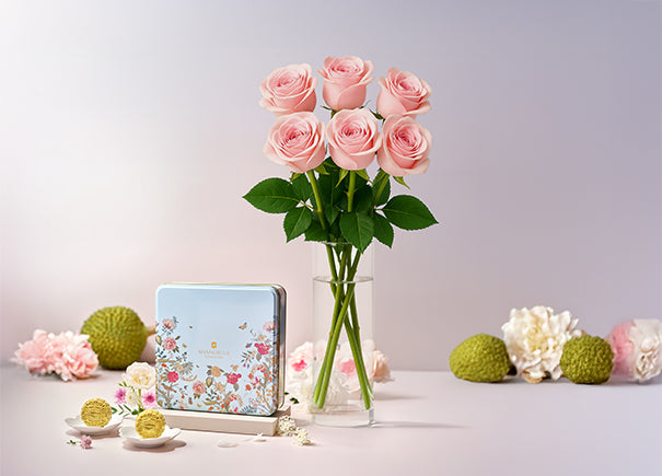 Pink Rose Signature Gift Box x Shangri-La Durian Snowskin Mooncake 8pcs Gift Set (ROAMAJ11)