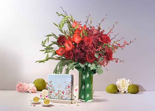 Autumn Blooms Arrangement x Shangri-La Durian Snowskin Mooncake 8pcs Gift Set (ROAMAJ13)