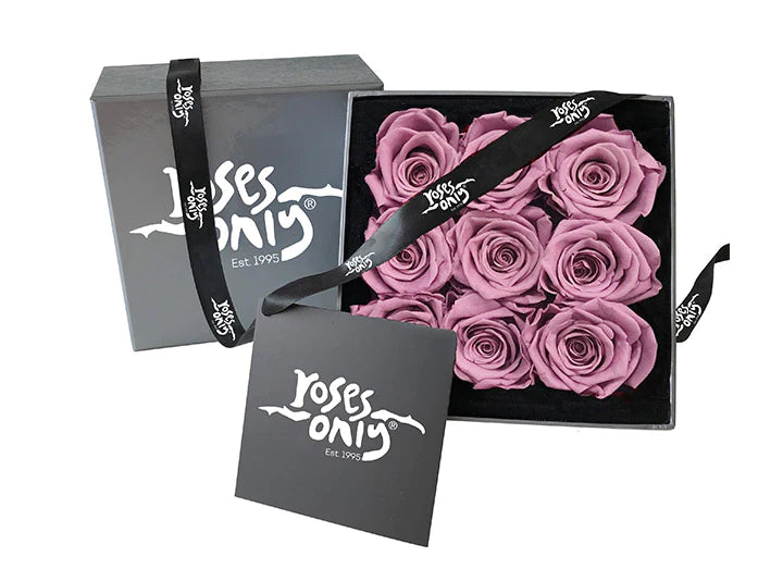 Valentine's Day Mauve Infinity Preserved Roses 9 (VFROA15-009)