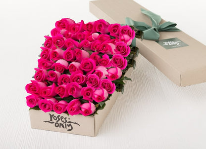 Bright Pink Roses Gift Box 49