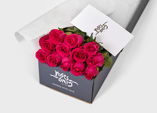 12 Bright Pink Roses Gift Box | Roses Only SG – Roses Only Singapore