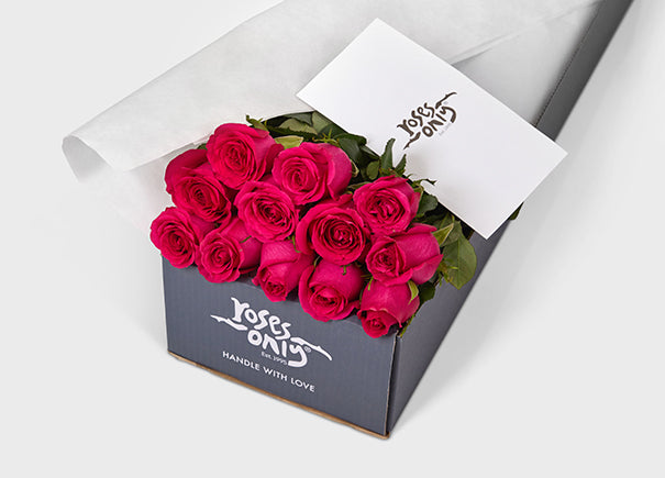 Bright Pink Roses Gift Box 12 (ROA03-012)