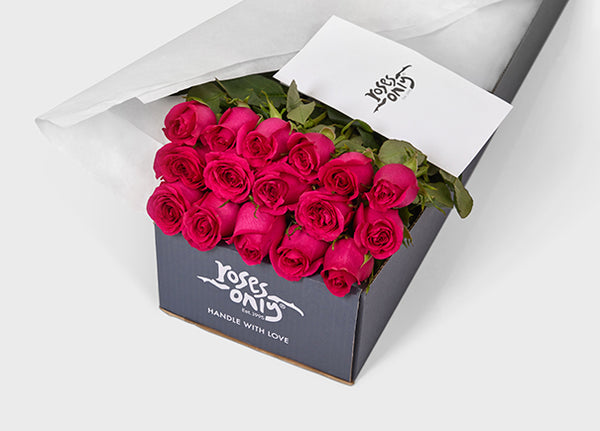 18 Bright Pink Roses Gift Box | Roses Only Singapore