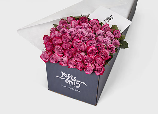 Mauve Two-Toned Roses Gift Box 50 (ROA05-050)