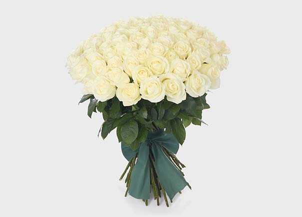 Long Stem White Roses Bouquet (ROA103)