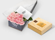 Light Pink Roses with Godiva 72% Dark Chocolate Carré Collection (ROA146)