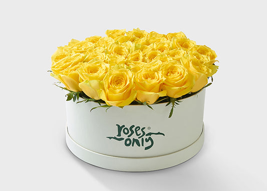 36 Yellow Roses in a Hat Box (ROA38-036)